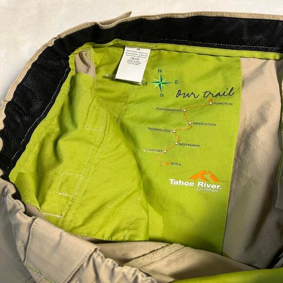 Cargo Tech Shorts Tahoe River Outfitters Men's 38 Beige Flex Waist Ripstop Gorp - Picture 3 of 9